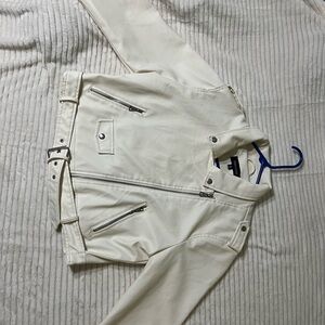 New Look White Leather Jacket